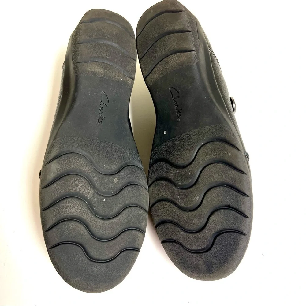 Clarks Cheyn Misha Loafer Flat Black comfort shoes leather women’s size 9.5M